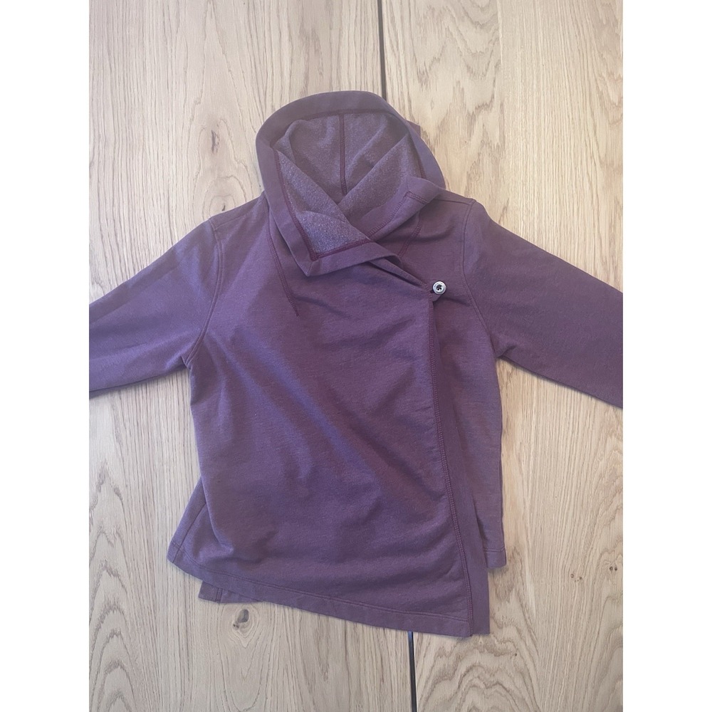 Patagonia At Sea Wrap Sweatshirt Sweater Open Front Button Womens S Sport Purple